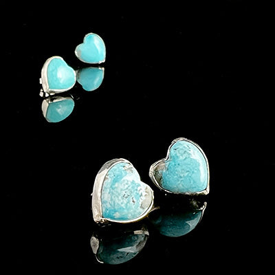 Turquoise Heart Stud Earrings