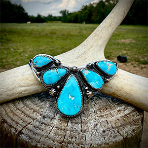 Silver & Turquoise adjustable Cuff Bracelet