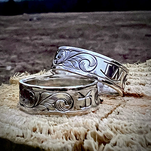 Custom Western Wedding Band Set
