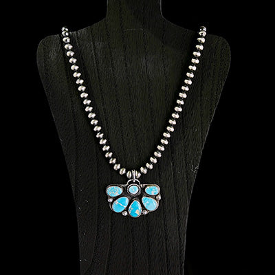 Turquoise & Navajo Pearls Necklace 20"