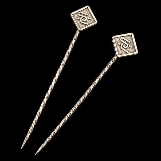 Custom Sterling Silver Cowboy Toothpick – Personalized Ranch Brand Hat Pin