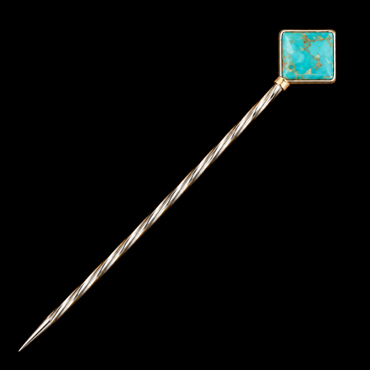 Turquoise & Sterling Silver Diamond Cowboy Toothpick