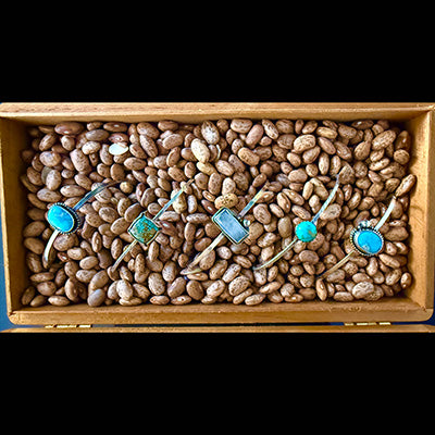 "Skinnies" Silver & Turquoise Stack Cuff