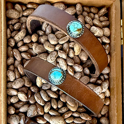 Stacking Leather & Turquoise Cuff