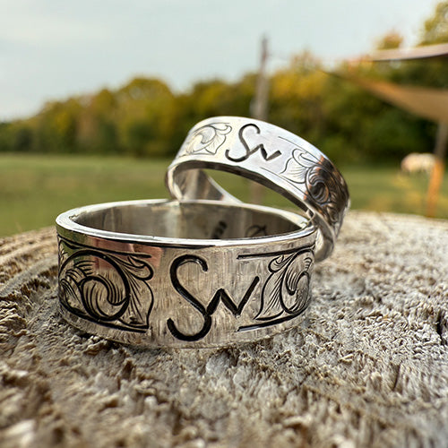 Custom Western Wedding Band Set
